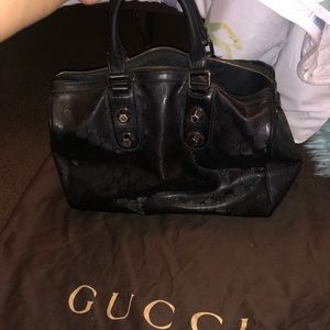Black Gucci top handle bag